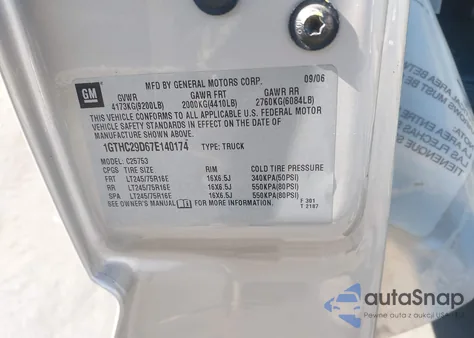 2007 GMC Sierra C2500 Heavy Duty z USA, uszkodzony, nr VIN 1GTHC29D67E140174